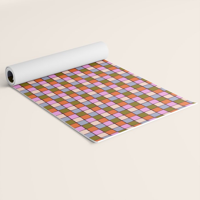 1970s Disco Dancefloor Checkerboard Pattern Yoga Mat Gallery Image 2