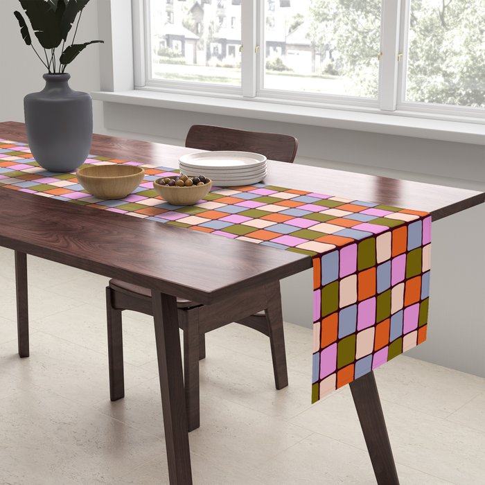 1970s Disco Dancefloor Checkerboard Pattern Table Runner Gallery Image 2