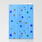Celestial Star Twinkle in Blue Watercolor Stationery Card Gallery Image 2