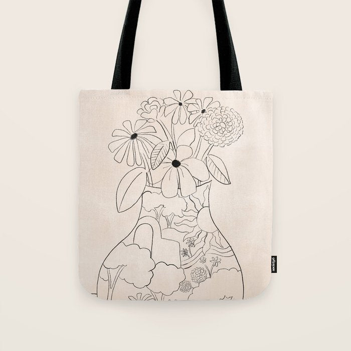 Flower Vase Tote Bag Gallery Image 1