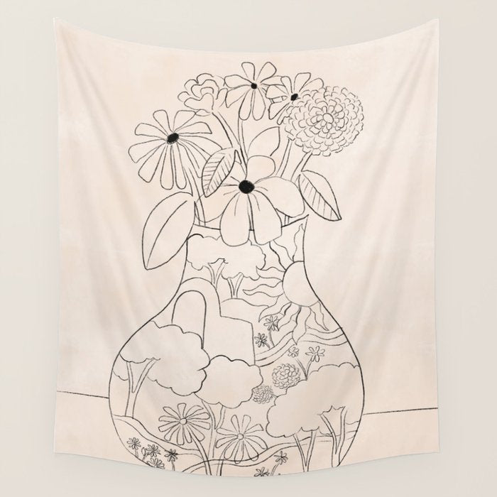 Flower Vase Wall Tapestry Gallery Image 4