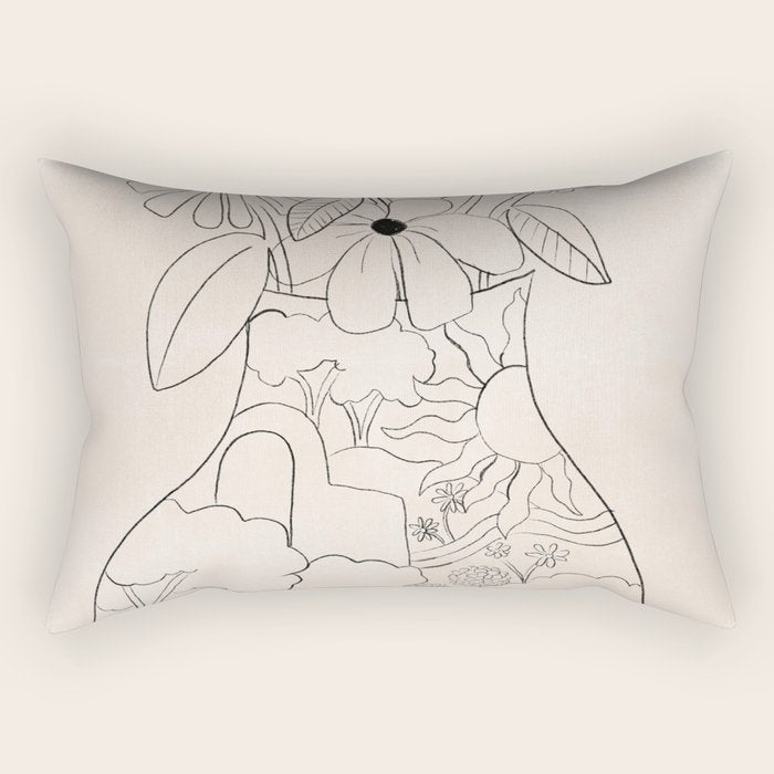 Flower Vase Rectangular Pillow Gallery Image 2