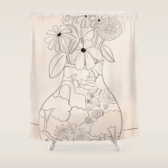 Flower Vase Shower Curtain Gallery Image 1