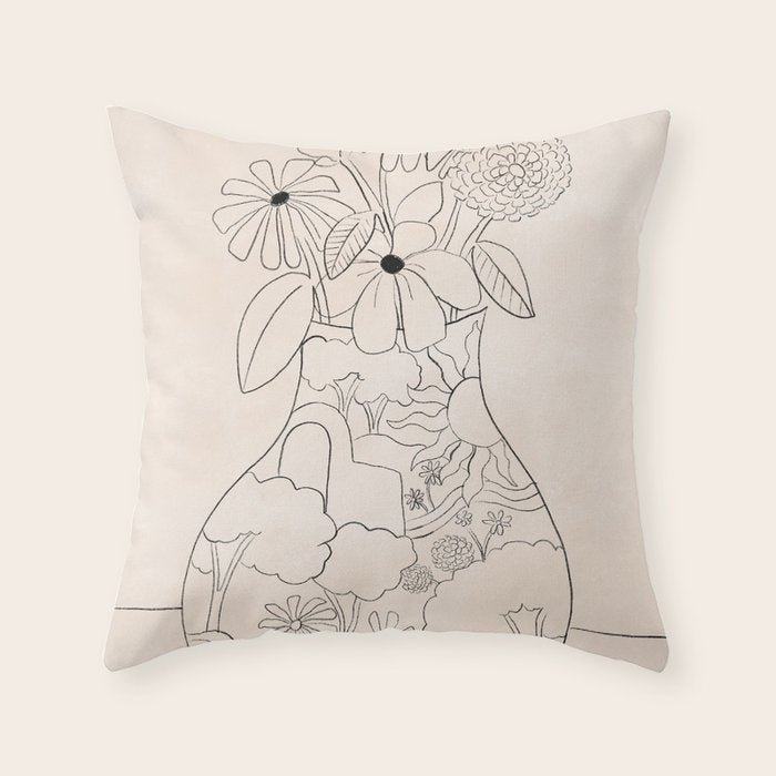 Flower Vase Throw Pillow Gallery Image 6