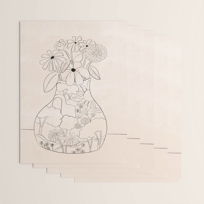 Flower Vase Wrapping Paper Gallery Image 3