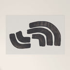 Turn Around Couple Mid Century Modern Minimalist Black Ink Painting Funky Tribal Welcome Mat Gallery Image 1
