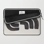 Turn Around Couple Mid Century Modern Minimalist Black Ink Painting Funky Tribal Laptop Sleeve Gallery Image 2