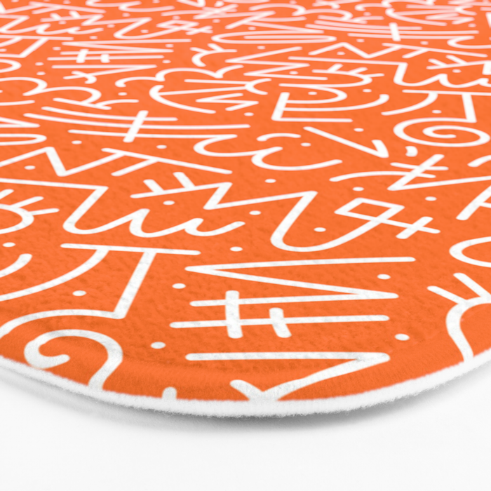 Colorful abstract fun line doodle art pattern Bath Mat Gallery Image 3