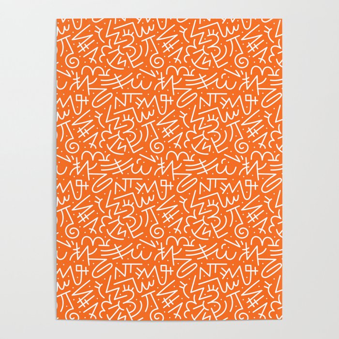 Colorful abstract fun line doodle art pattern Poster Gallery Image 1