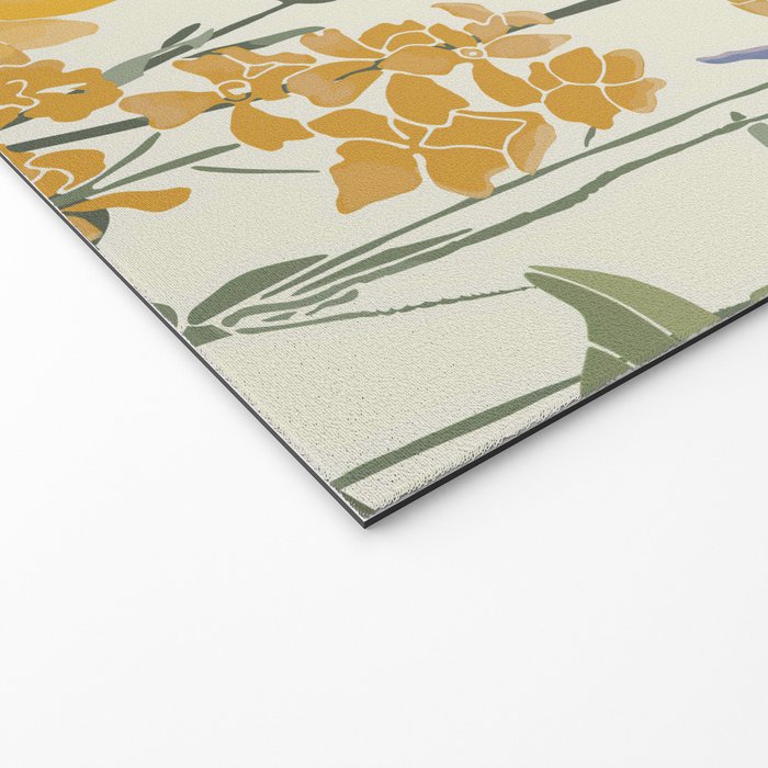Wildflowers and Butterflies, Floral Prints, Yellow and Blue Welcome Mat Gallery Image 2