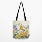 Wildflowers and Butterflies, Floral Prints, Yellow and Blue Tote Bag Gallery Image 2