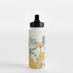 Wildflowers and Butterflies, Floral Prints, Yellow and Blue Water Bottle Gallery Image 2