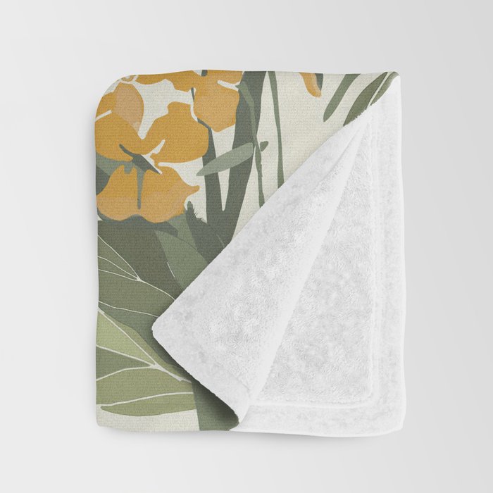 Wildflowers and Butterflies, Floral Prints, Yellow and Blue Throw Blanket Gallery Image 3