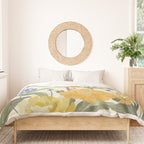 Wildflowers and Butterflies, Floral Prints, Yellow and Blue Duvet Cover Gallery Image 3