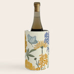 Wildflowers and Butterflies, Floral Prints, Yellow and Blue Wine Chiller Gallery Image 3