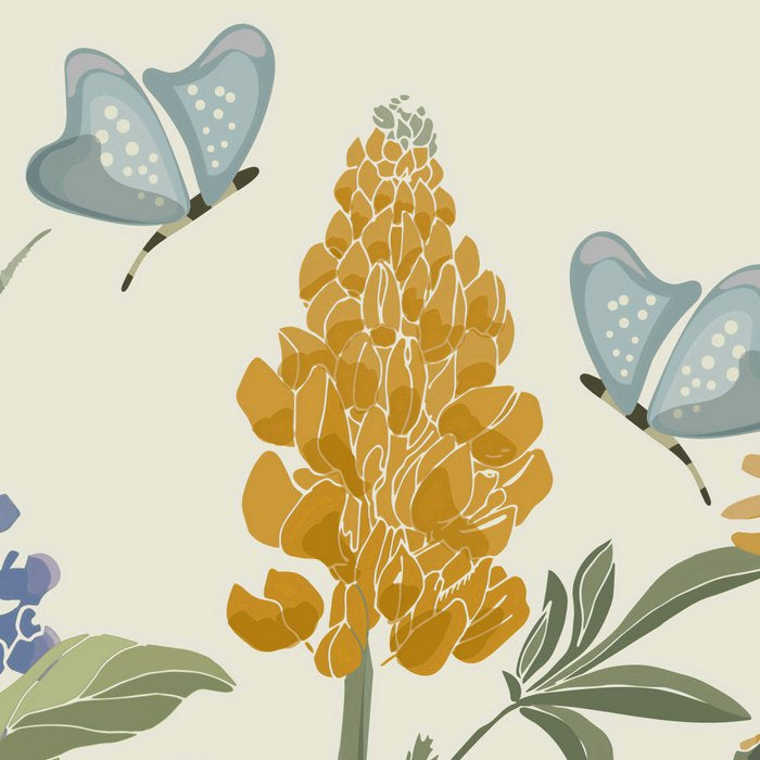Wildflowers and Butterflies, Floral Prints, Yellow and Blue Coffee Mug Gallery Image 2