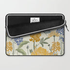 Wildflowers and Butterflies, Floral Prints, Yellow and Blue Laptop Sleeve Gallery Image 2