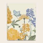 Wildflowers and Butterflies, Floral Prints, Yellow and Blue Notebook Gallery Image 4