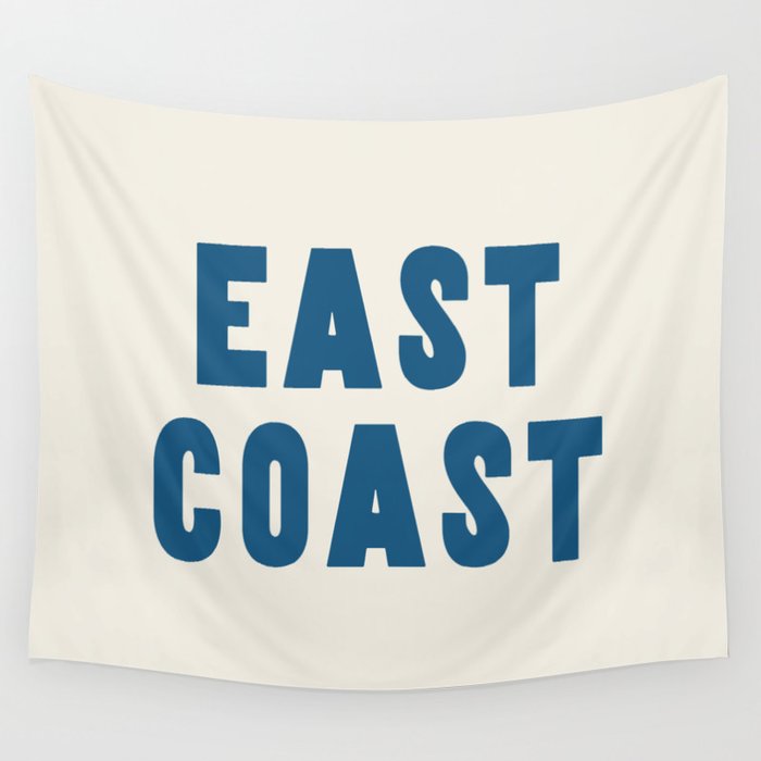 East Coast - Retro Typography Wall Tapestry Gallery Image 1