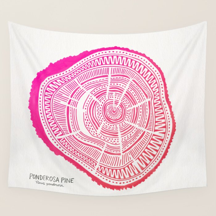 Ponderosa Pine - Pink OmbrÃ© Palette Wall Tapestry Gallery Image 4
