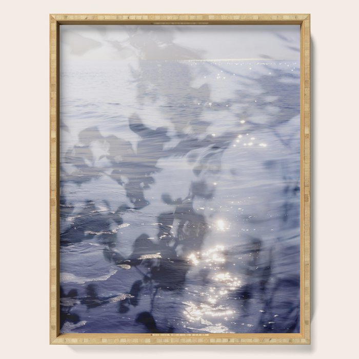 liminal spaces no. 2 - double exposure nature sea photograph Serving Tray Gallery Image 1
