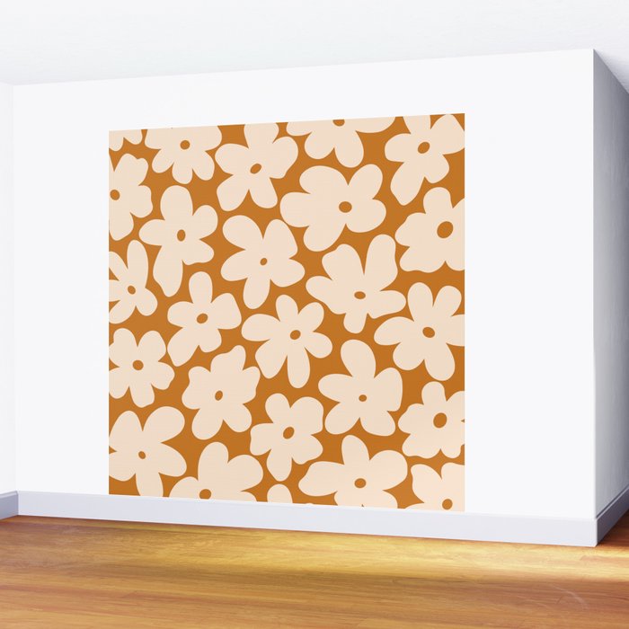 Retro Color Palette - 70's Daisy Wall Mural Gallery Image 2