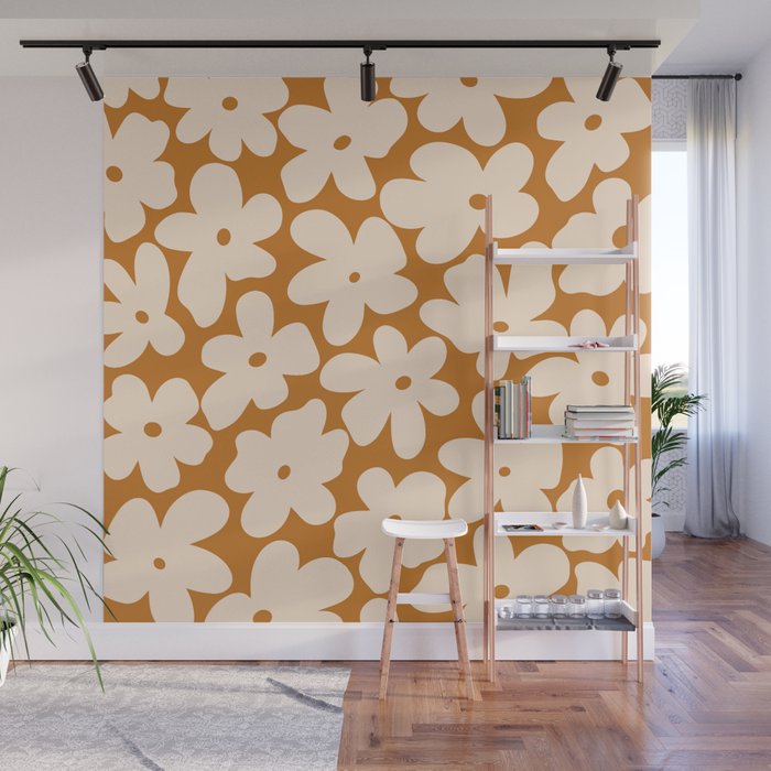 Retro Color Palette - 70's Daisy Wall Mural Gallery Image 1