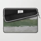 Marsh Clouds - Green Grass Moss Nature Gray Cloudy Horizon Abstract Painting Art Print Wall Decor  Laptop Sleeve Gallery Image 2