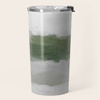 Marsh Clouds - Green Grass Moss Nature Gray Cloudy Horizon Abstract Painting Art Print Wall Decor  Travel Mug Gallery Image 2