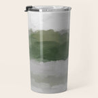 Marsh Clouds - Green Grass Moss Nature Gray Cloudy Horizon Abstract Painting Art Print Wall Decor  Travel Mug Gallery Image 3