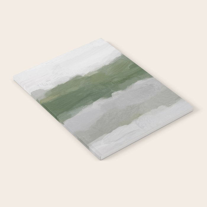 Marsh Clouds - Green Grass Moss Nature Gray Cloudy Horizon Abstract Painting Art Print Wall Decor  Notebook Gallery Image 1