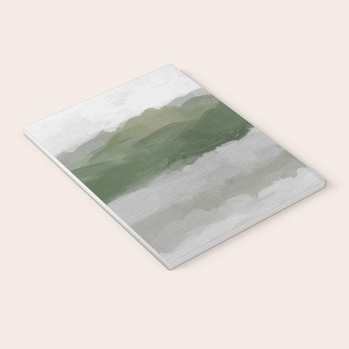 Marsh Clouds - Green Grass Moss Nature Gray Cloudy Horizon Abstract Painting Art Print Wall Decor  Notebook Gallery Image 3