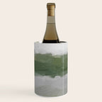 Marsh Clouds - Green Grass Moss Nature Gray Cloudy Horizon Abstract Painting Art Print Wall Decor  Wine Chiller Gallery Image 3