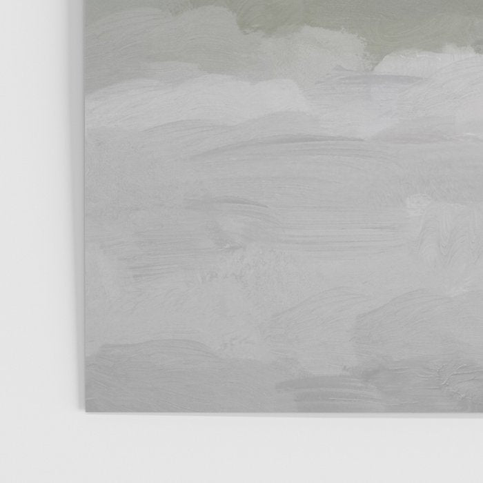 Marsh Clouds - Green Grass Moss Nature Gray Cloudy Horizon Abstract Painting Art Print Wall Decor  Poster Gallery Image 3