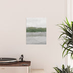 Marsh Clouds - Green Grass Moss Nature Gray Cloudy Horizon Abstract Painting Art Print Wall Decor  Poster Gallery Image 2