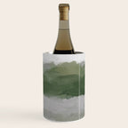 Marsh Clouds - Green Grass Moss Nature Gray Cloudy Horizon Abstract Painting Art Print Wall Decor  Wine Chiller Gallery Image 2
