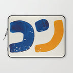 Minimalist Abstract Mid Century Modern Colorful Shape Yellow Blue Pattern Fun Art Laptop Sleeve Gallery Image 1