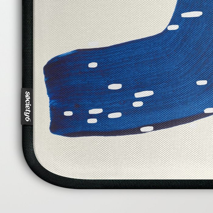 Minimalist Abstract Mid Century Modern Colorful Shape Yellow Blue Pattern Fun Art Laptop Sleeve Gallery Image 3