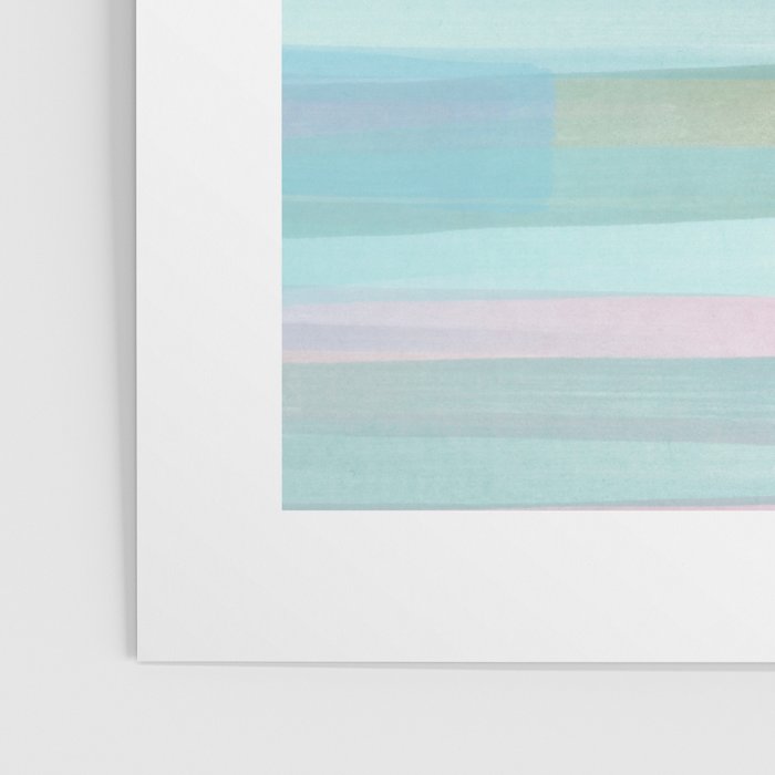 Abstract Watercolor Waves in Sky & Seafoam Poster Gallery Image 3