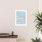 Abstract Watercolor Waves in Sky & Seafoam Poster Gallery Image 2