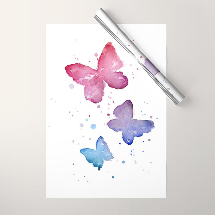 Purple Butterfly Wrapping Paper Gallery Image 1