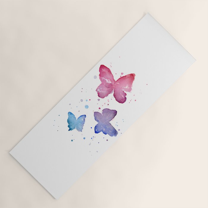 Purple Butterfly Yoga Mat Gallery Image 1