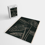Minimalist Black & White Leaves 1 Jigsaw Puzzle Gallery Image 2