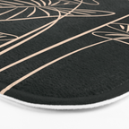 Minimalist Black & White Leaves 1 Bath Mat Gallery Image 3