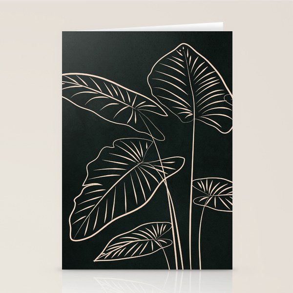 Minimalist Black & White Leaves 1 Stationery Card Gallery Image 2