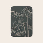 Minimalist Black & White Leaves 1 Bath Mat Gallery Image 1