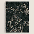 Minimalist Black & White Leaves 1 Jigsaw Puzzle Gallery Image 1
