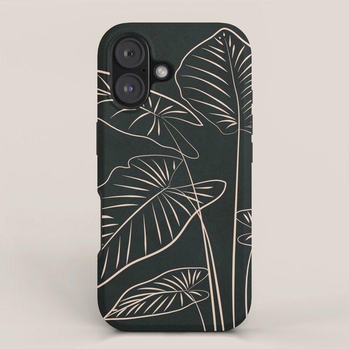 Minimalist Black & White Leaves 1 iPhone Case Gallery Image 1
