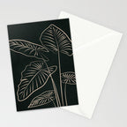 Minimalist Black & White Leaves 1 Stationery Card Gallery Image 2