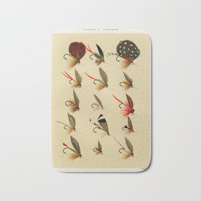 Illustrated Trout Fishing Flies Chart from Favorite Flies and Their Histories  Bath Mat Gallery Image 1